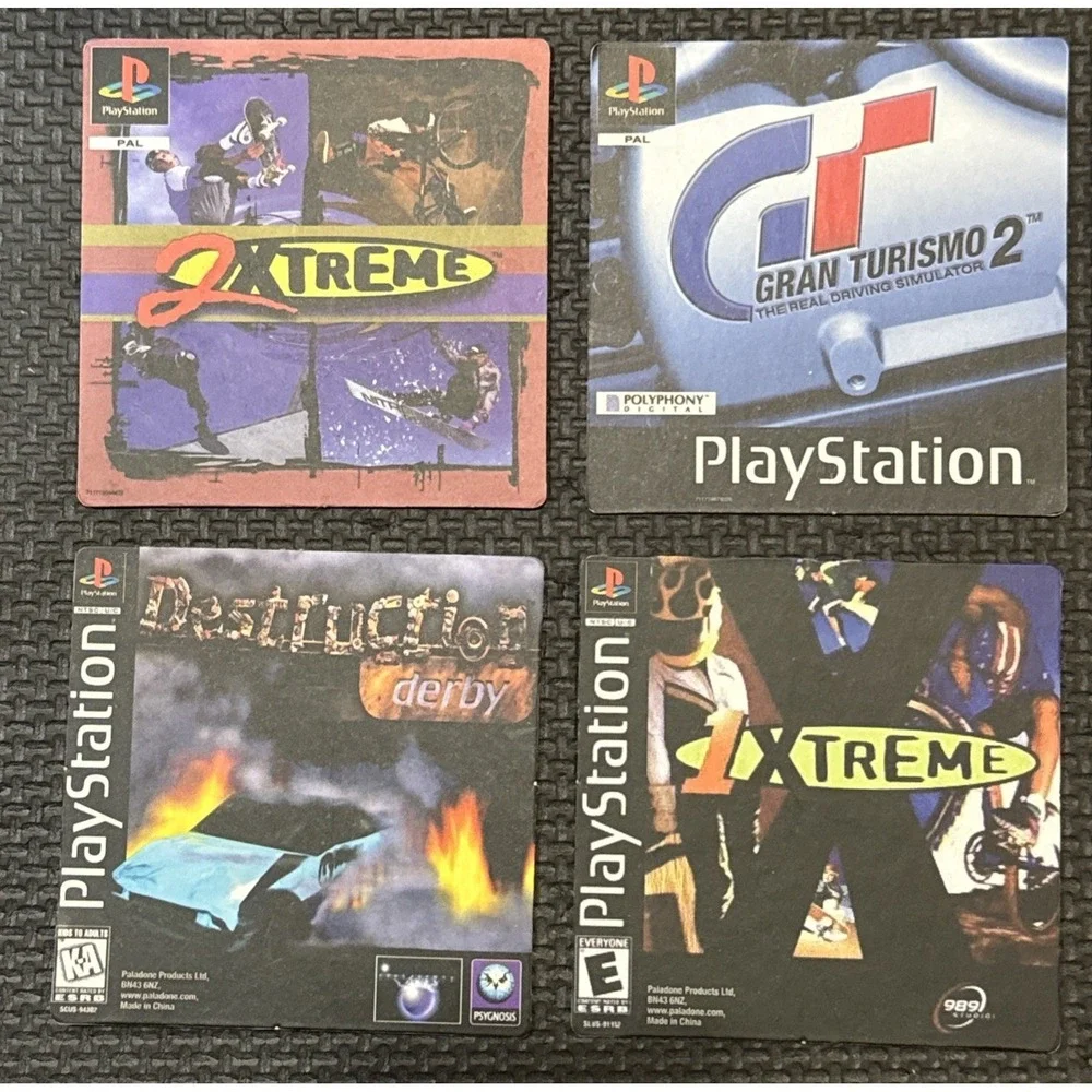 Playstation Game Double Sided Cardboard Coasters Lot Of 8 3.5